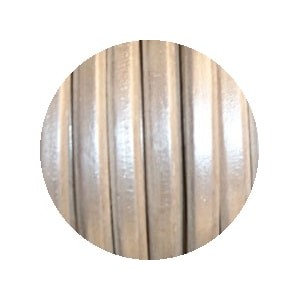 Cordon de gros cuir 10mm x 6mm de couleur argent-vente au cm