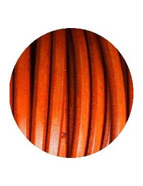 Cordon de gros cuir 10mm x 6mm de couleur rouille-vente au cm
