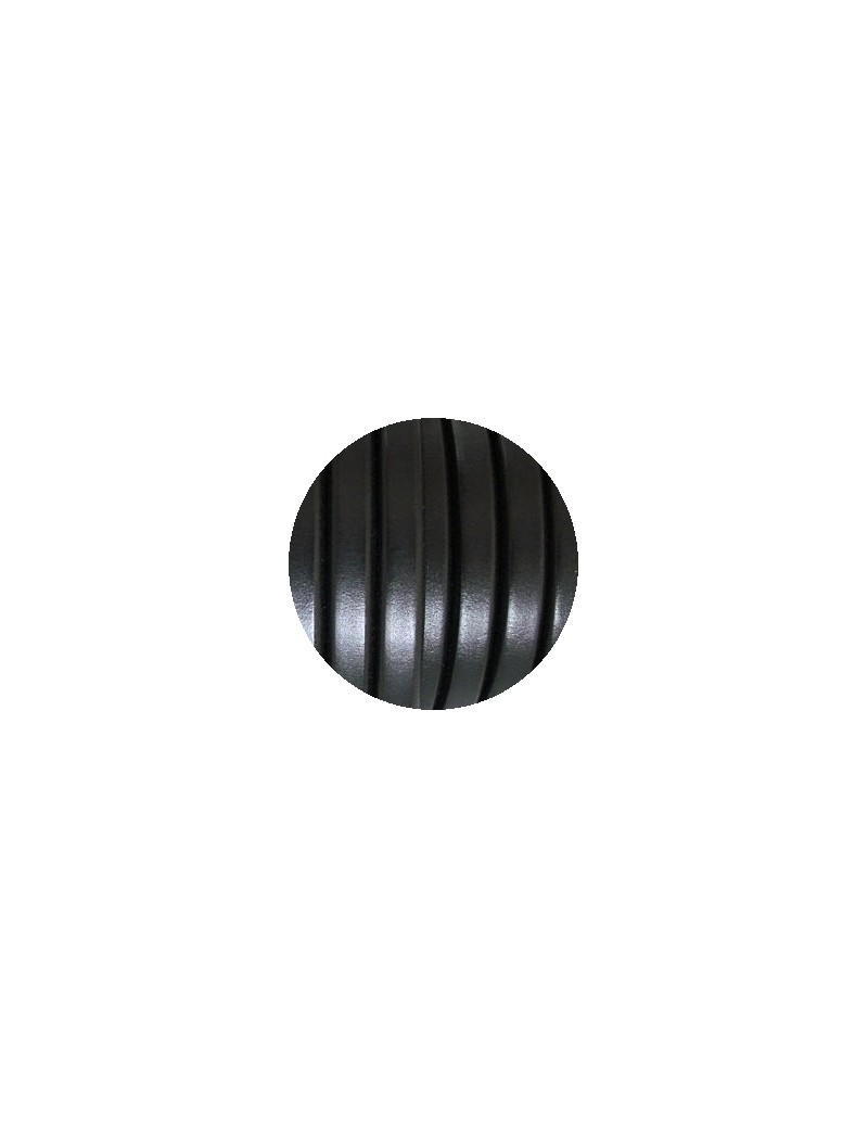 Cordon de gros cuir creux 10mm x 6.7mm noir-vente au cm