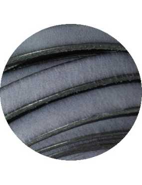 Cordon de cuir plat 10mm x 2mm de couleur gris fonce (anthracite)-vente au cm