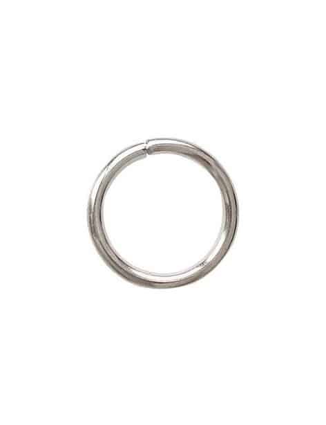 Poche de 50 anneaux de jonction en metal couleur nickel-14mmx1.2mm