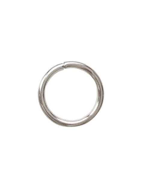 Poche de 50 anneaux couleur nickel sans plomb, sans nickel-12x1.2mm
