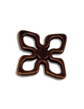 Anneau connecteur en forme de fleur couleur cuivre-15mm