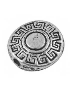 Perle disque gravures Azteques ou grecques sans plomb et sans nickel