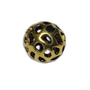 Perle creuse en metal couleur bronze antique-12mm