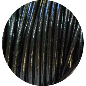 Cordon rond noir en cuir-2.5mm