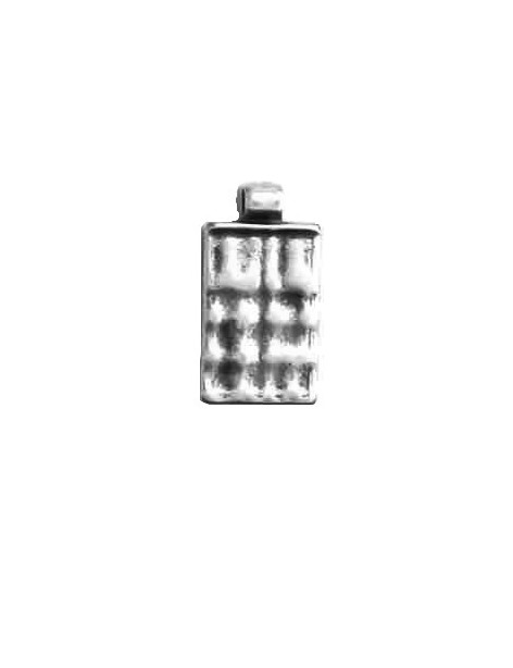 Pendentif plaque placage argent-34mm