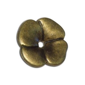 Lot de 10 coupelles fleur plates couleur bronze-16.5mm
