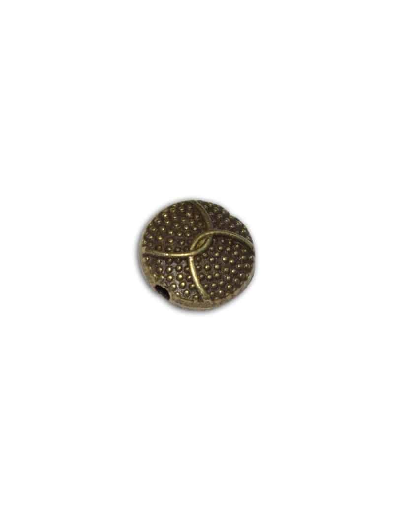 Poche de 10 perles rondes plates couleur bronze-10mm