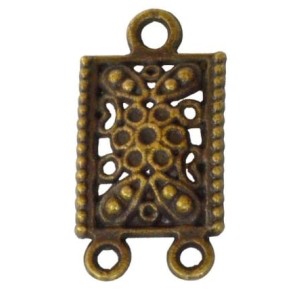 Pendant 3 accroches en metal couleur bronze antique-22mm