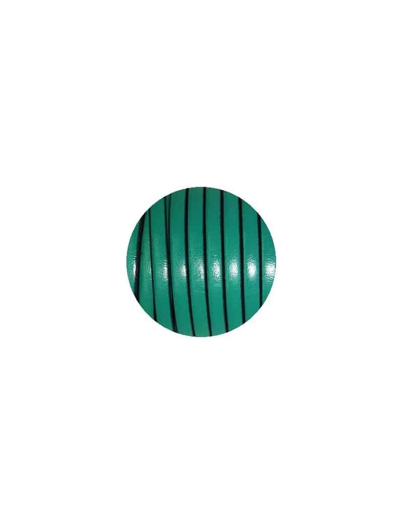 Cordon de cuir plat 5mm vert cedre vendu au metre