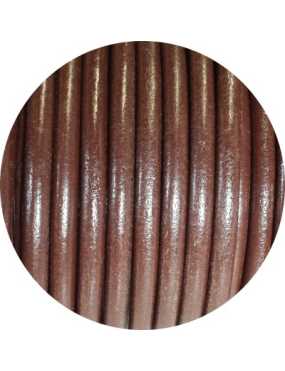 Lacet de cuir rond marron Espagne-5mm