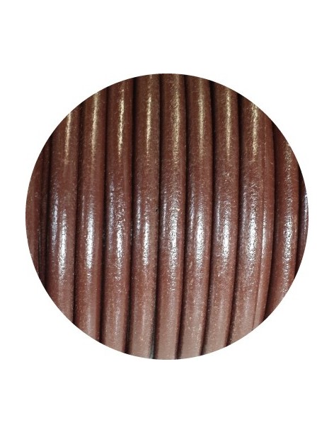 Lacet de cuir rond marron Espagne-5mm