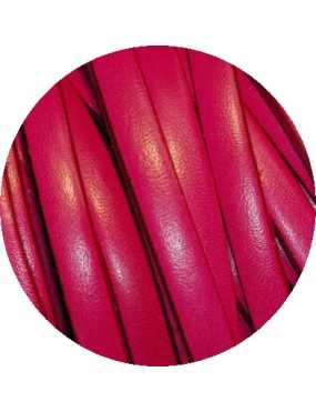 Cordon de cuir plat 5mm rose vif vendu au metre