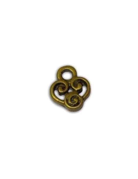 Petite pampille ajouree couleur bronze antique-10mm