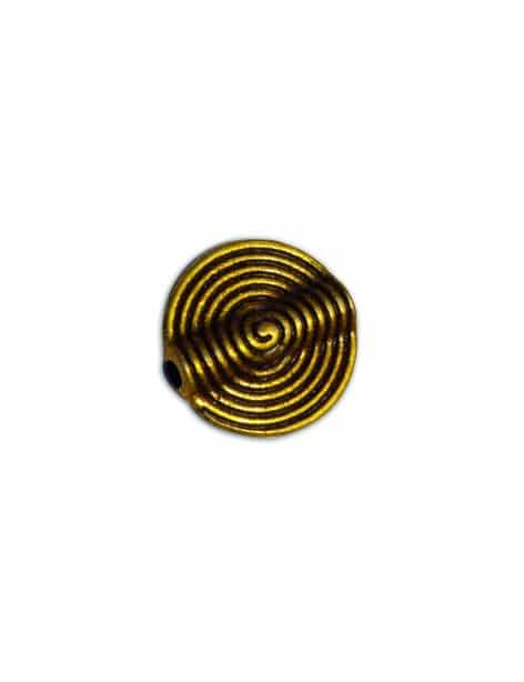Sachet de 10 Perles disques spirale couleur bronze antique-15mm