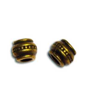 Sachet de 10 perles tubes courts couleur bronze-9mm