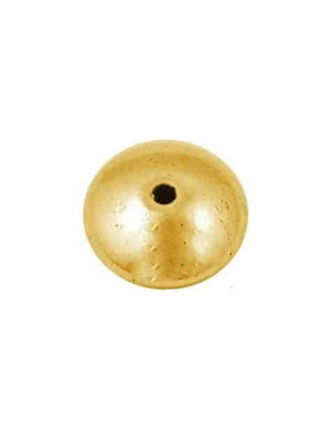 Grosse perle lentille lisse couleur or antique-14mm