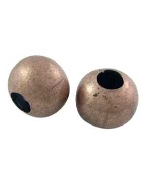 Perle ronde creuse en metal couleur cuivre antique
