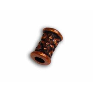 Perle tube gravee couleur cuivre antique sans plomb sans nickel-7mm