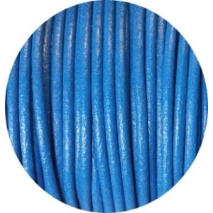 Cordon de cuir rond bleu-2mm-Espagne