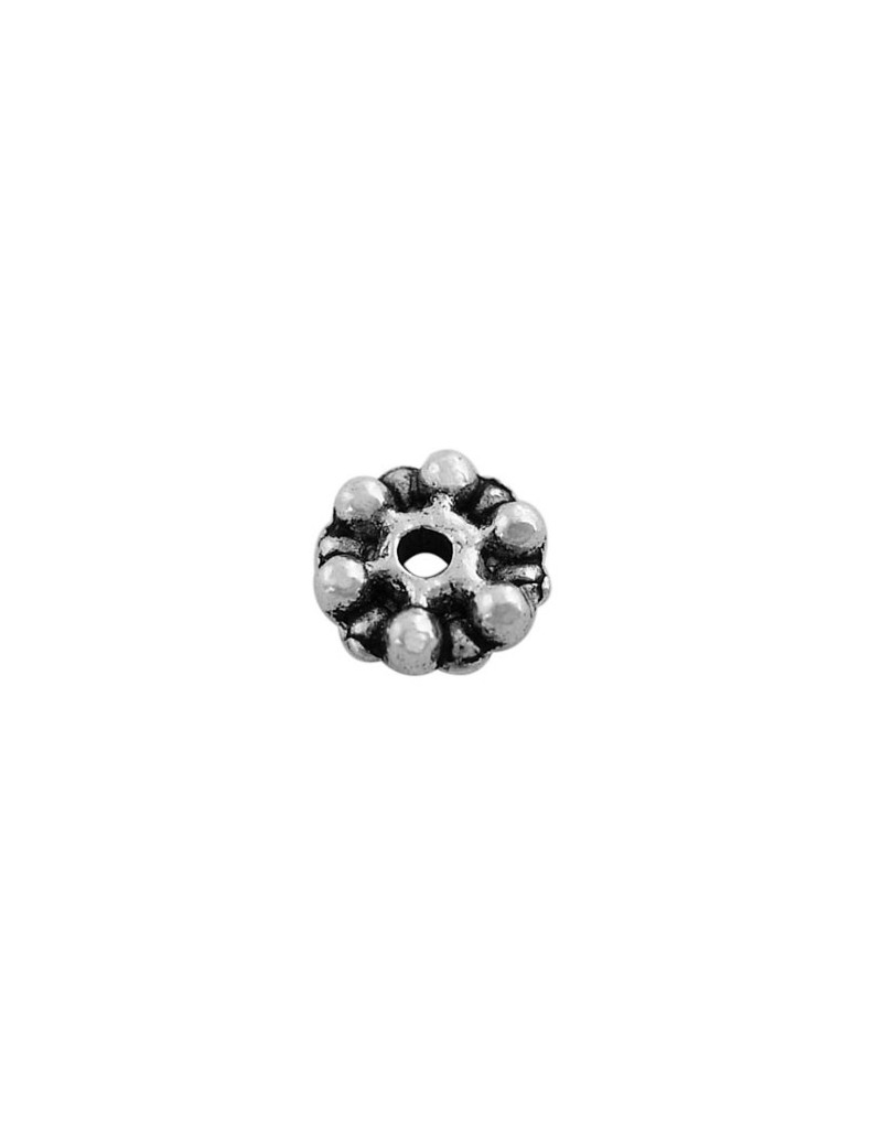 Sachet de 10 Perles intercalaires sans plomb couleur argent tibetain-7.5mm