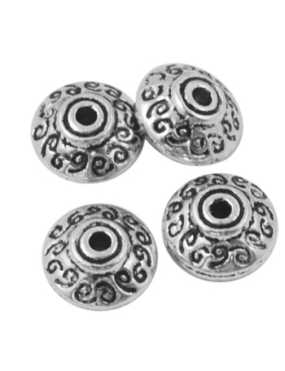 Sachet de 10 Perles bicones intercalaire couleur argent tibetain-7mm