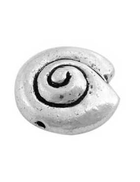 Perle coquillage en metal sans plomb et sans nickel-14mm