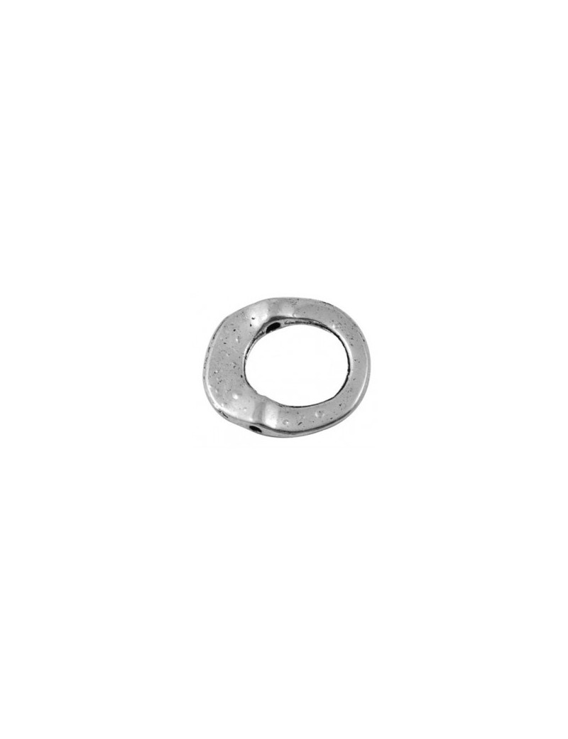 Perle anneau plate a trous excentres sans plomb et sans nickel-17.5mm