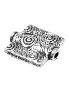 Perle plate rectangle en metal sans plomb et sans nickel-12mm