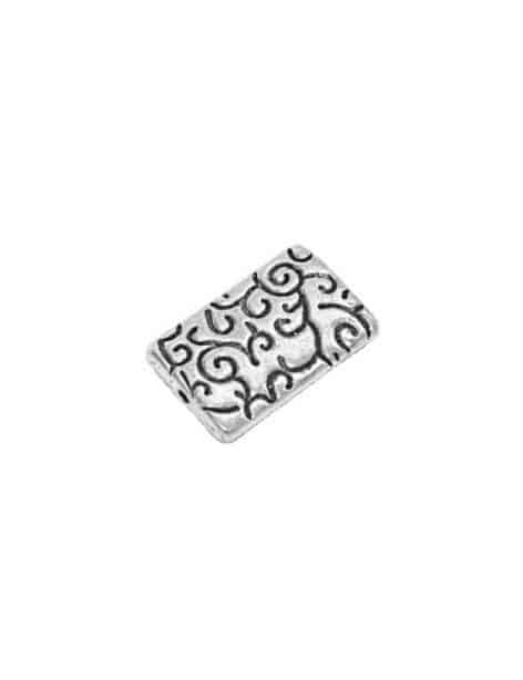 Perle rectangle couleur argent tibetain-23mm