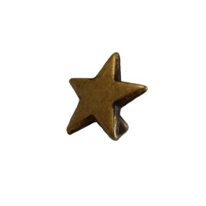 Etoile bronze pour lacet plat de cuir de 6mm
