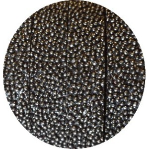 Lacet fantaisie plat 10mm effet caviar noir-vente au cm