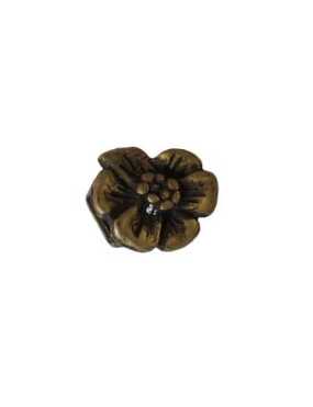 Passant fleur bronze pour lacet plat de 6mm