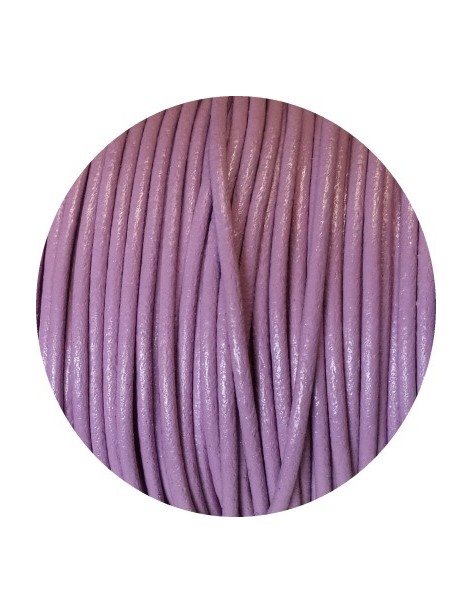 Cordon de cuir rond violet milka-2mm-Espagne