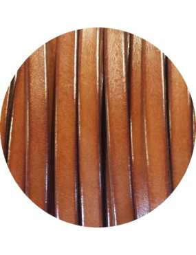 Cordon de cuir plat 6mm x 2mm marron safari-vente au cm