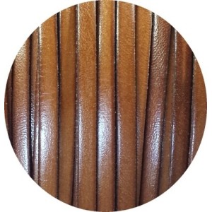 Cordon de cuir plat 5mm brun vendu au metre
