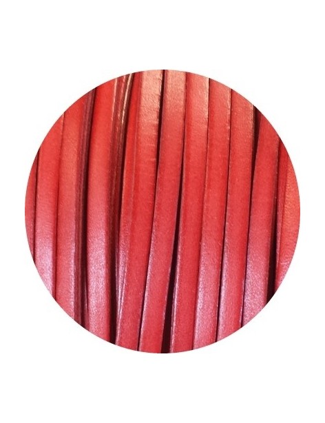 Cuir plat de 6mm de couleur rouge vendu au metre
