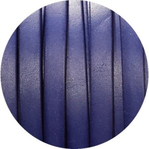 Cordon de cuir plat de 10mm bleu cobalt-vente au cm