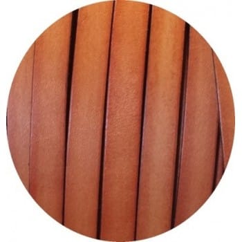 Cordon de cuir plat de 10mm orange brule-vente au cm