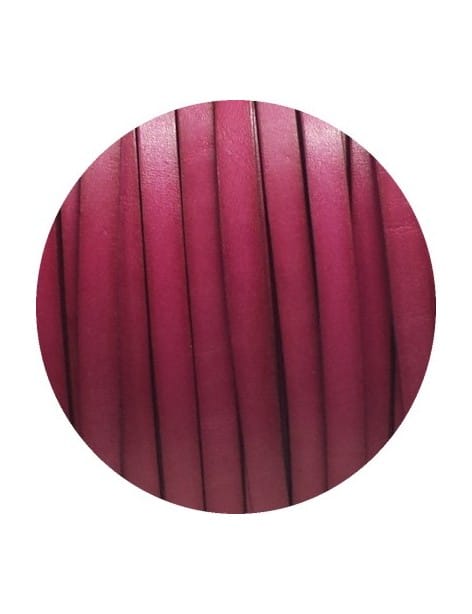 Cordon de cuir plat de 10mm rouge violet-vente au cm