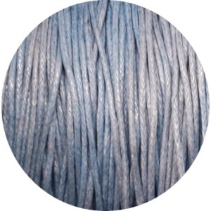 Cordon de coton cire bleu ciel-1mm