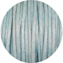 Cordon de coton cire rond bleu-2mm