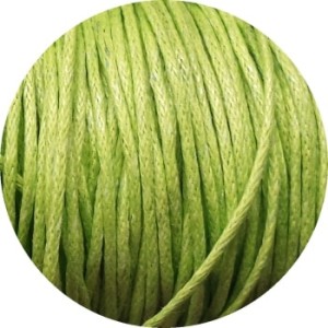 Cordon de coton cire rond vert vif presque fluo-1mm