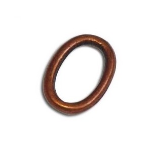Anneau ovale et lisse en metal couleur cuivre antique-14mm