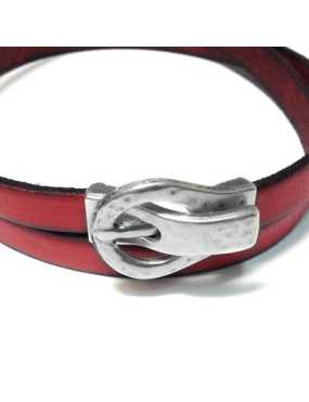 Fermoir magnetique en forme de boucle de ceinture placage argent