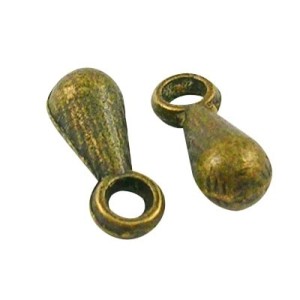 Sachet de 10 gouttes en metal couleur bronze antique-7mm