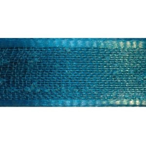 Ruban flamme bleu turquoise 16mm vendu au mètre