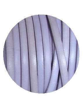 Cordon de cuir plat 5x2mm lilas pastel-vente au cm