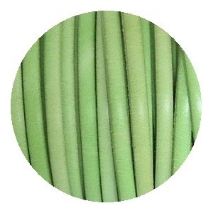 Cordon de cuir plat 5x2mm vert amande-vente au cm